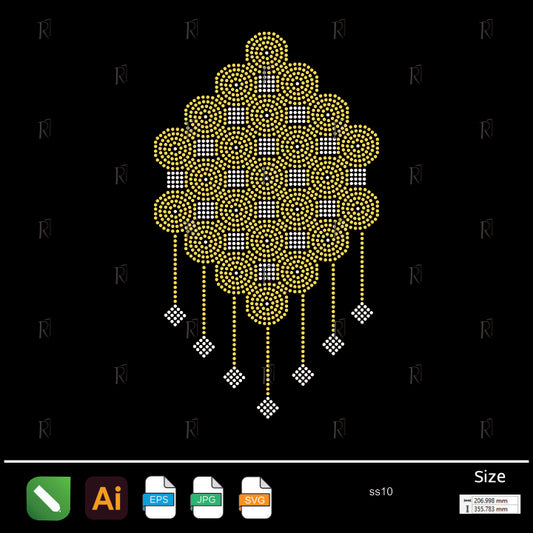 Geometric Medallion Tassel Rhinestone – Premium Rhinestone Design by Rhinestone1