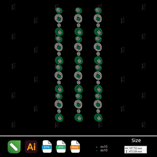 Alternating Circles Rhinestone Repeat Pattern – Premium Rhinestone Design by Rhinestone1