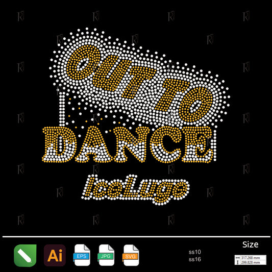 Out To Dance Rhinestone Text – Premium Rhinestone Design by Rhinestone1