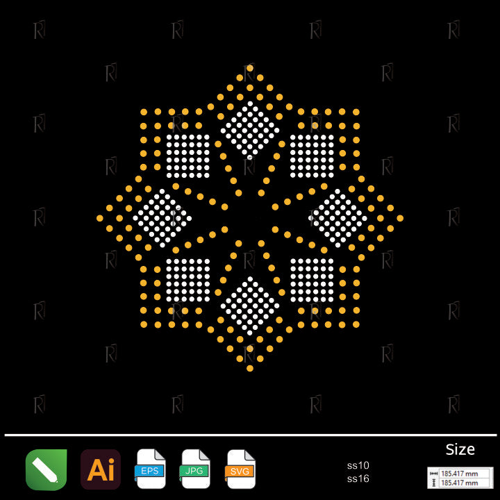 Oriental Star Geometry Rhinestone – Premium Rhinestone Design by Rhinestone1