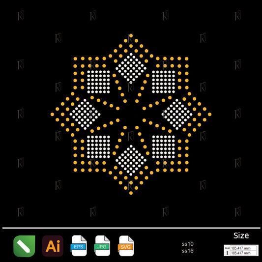 Oriental Star Geometry Rhinestone – Premium Rhinestone Design by Rhinestone1