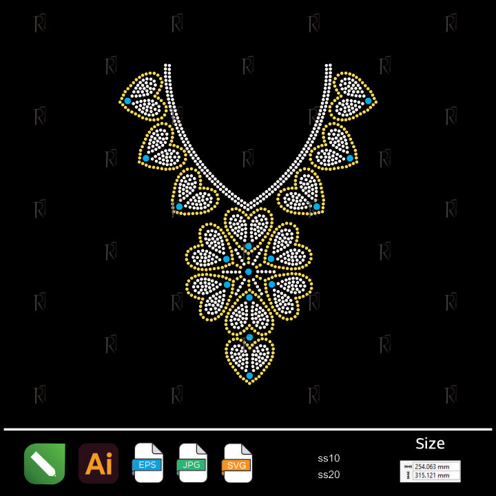 Royal Heart Bloom Rhinestone Necklace – Premium Rhinestone Design by Rhinestone1