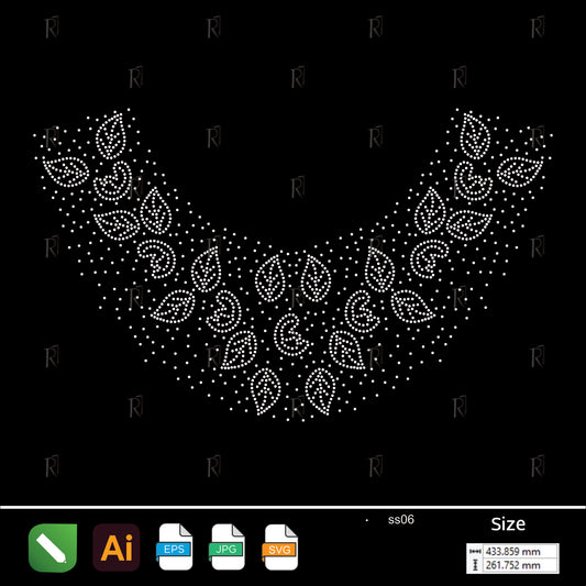 Leafy Collar Rhinestone Design – Premium Rhinestone Design by Rhinestone1